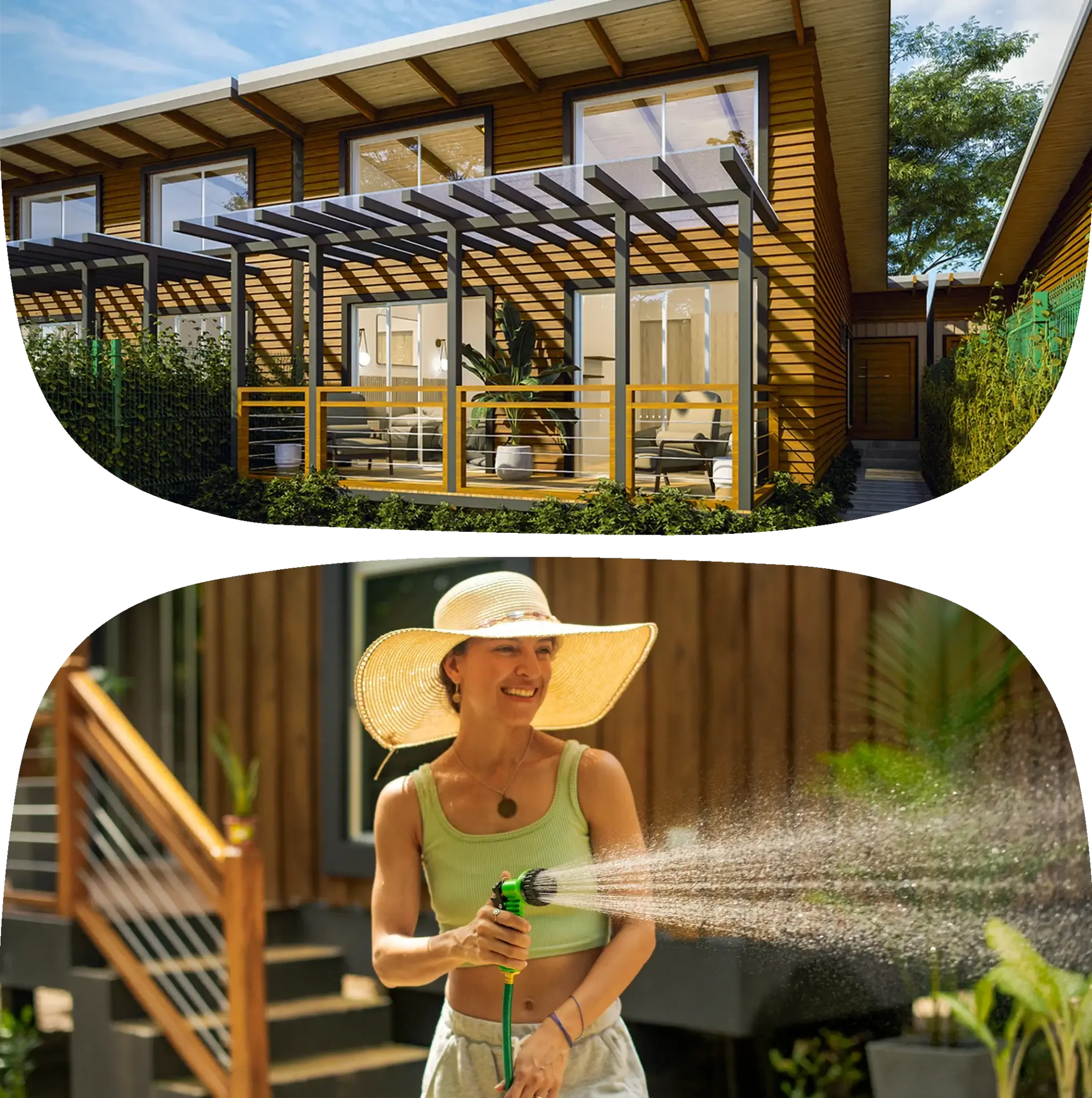 foto persona regando el jardin